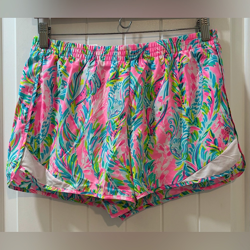 Lilly Pulitzer Luxletic Shorts Multi Colored Pink Size Medium